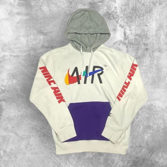 Nike Other - Nike Air Game Changer Retro Color Block Pull Over Hoodie Small White & Purple